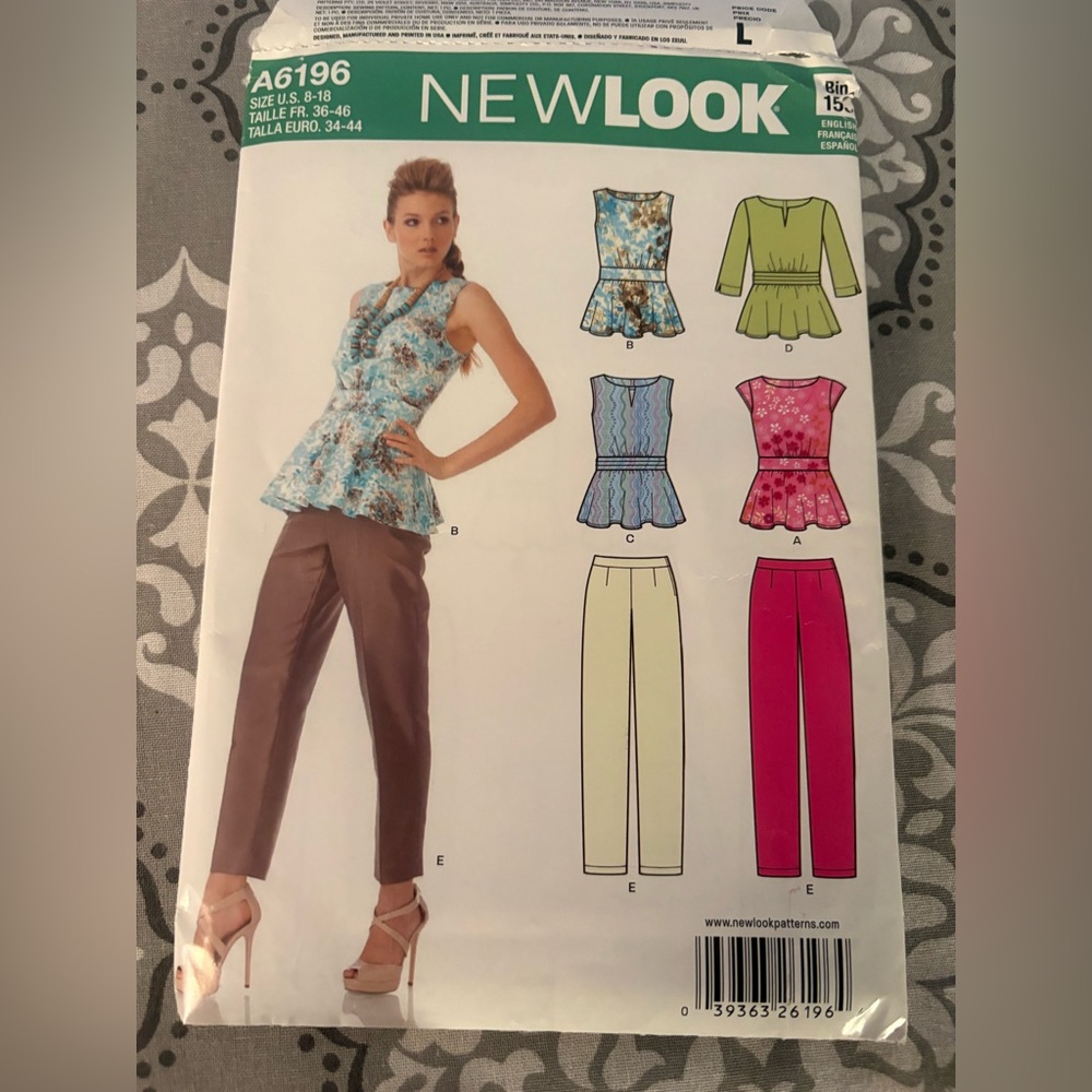 NWT Newlook 6196 Sewing Pattern
